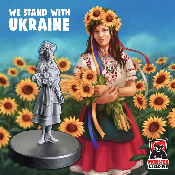 Image of "We Stand With Ukraine" Sunflower Girl miniature