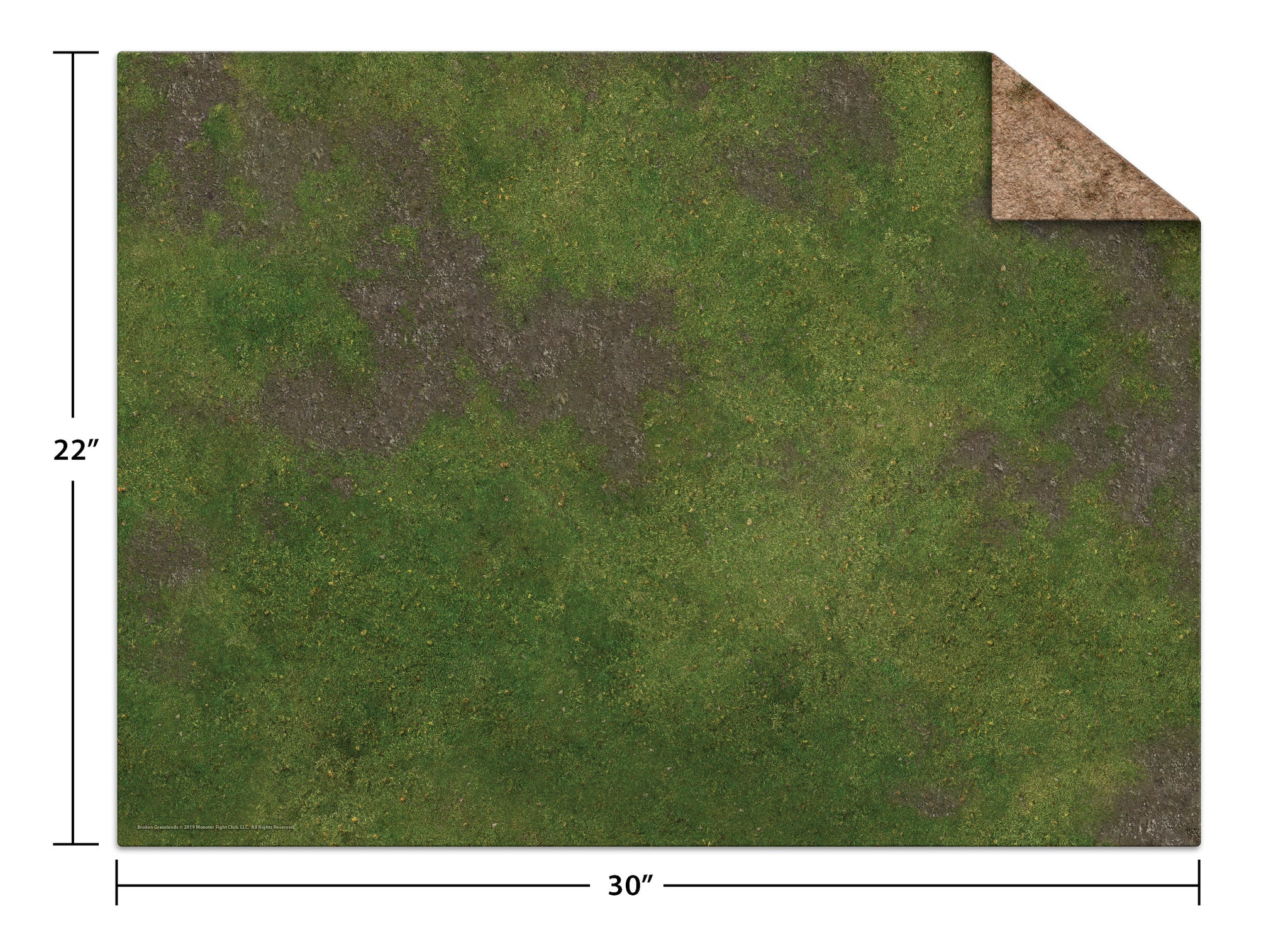 22x30" Game Mat - Broken Grassland / Desert Scrubland