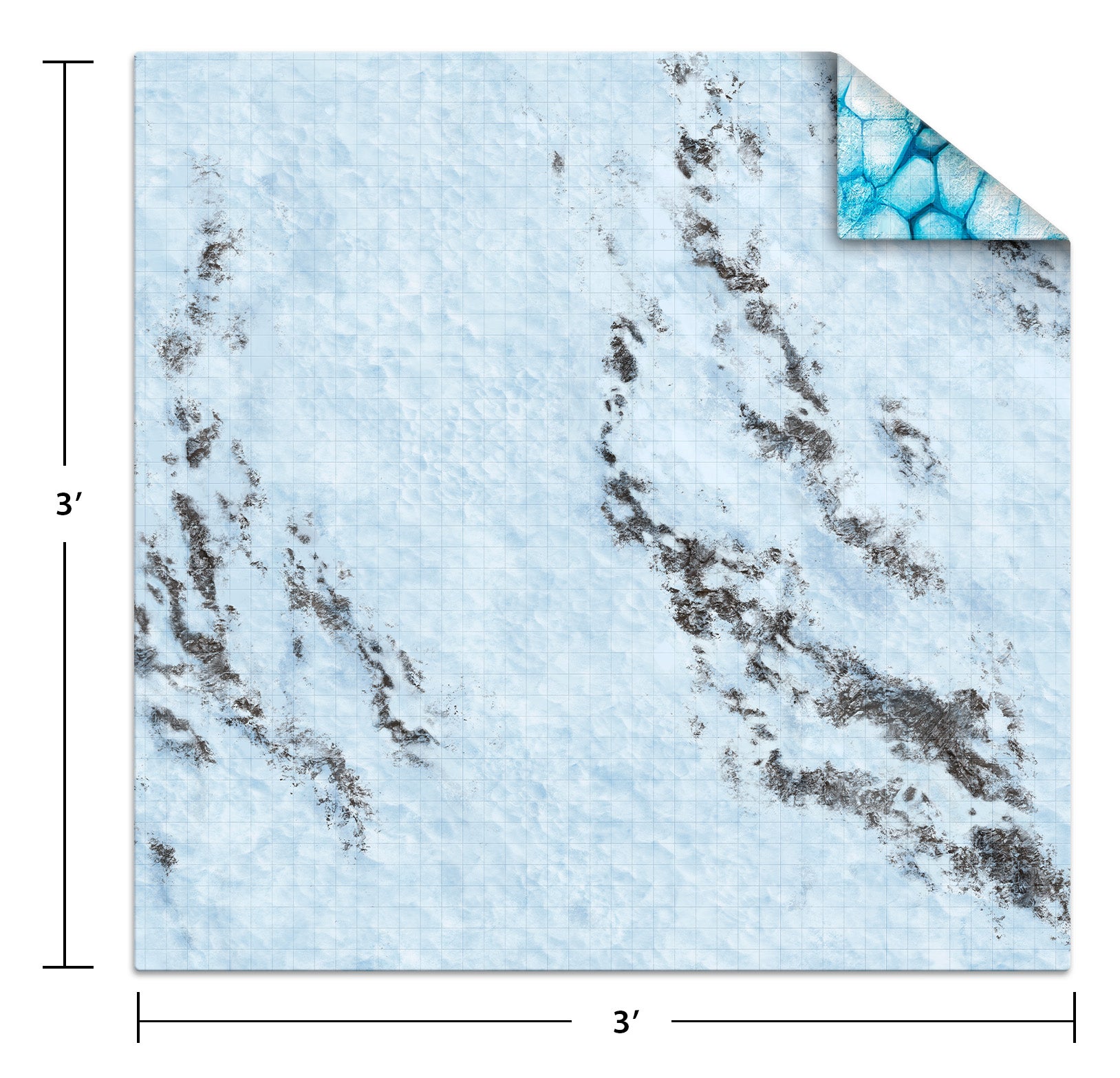 3x3 Adventure GRID Mat - Ice Floe / Frozen Tundra
