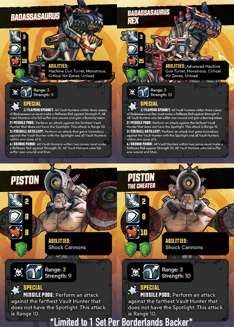 Mister Torgue's Arena of Badassery™: Badassasaurus Enemy Cards