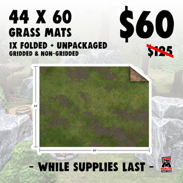 44x60" Game Mat - Broken Grassland / Desert Scrubland Warehouse BLOWOUT!