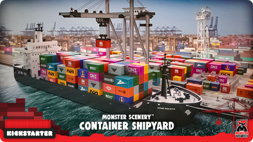 Monster Scenery: Container Shipyard Kickstarter Campaign Graphic