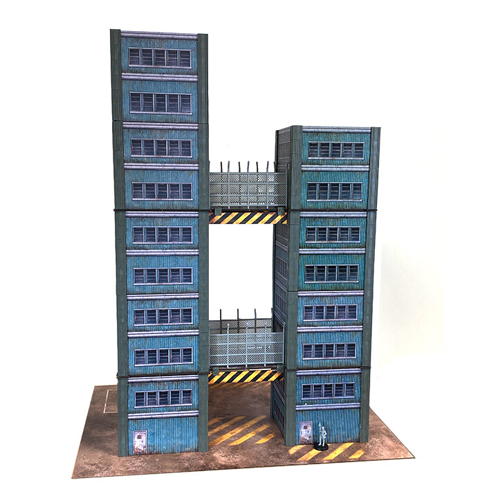 Metropolis Cityscape: Double Industrial Towers