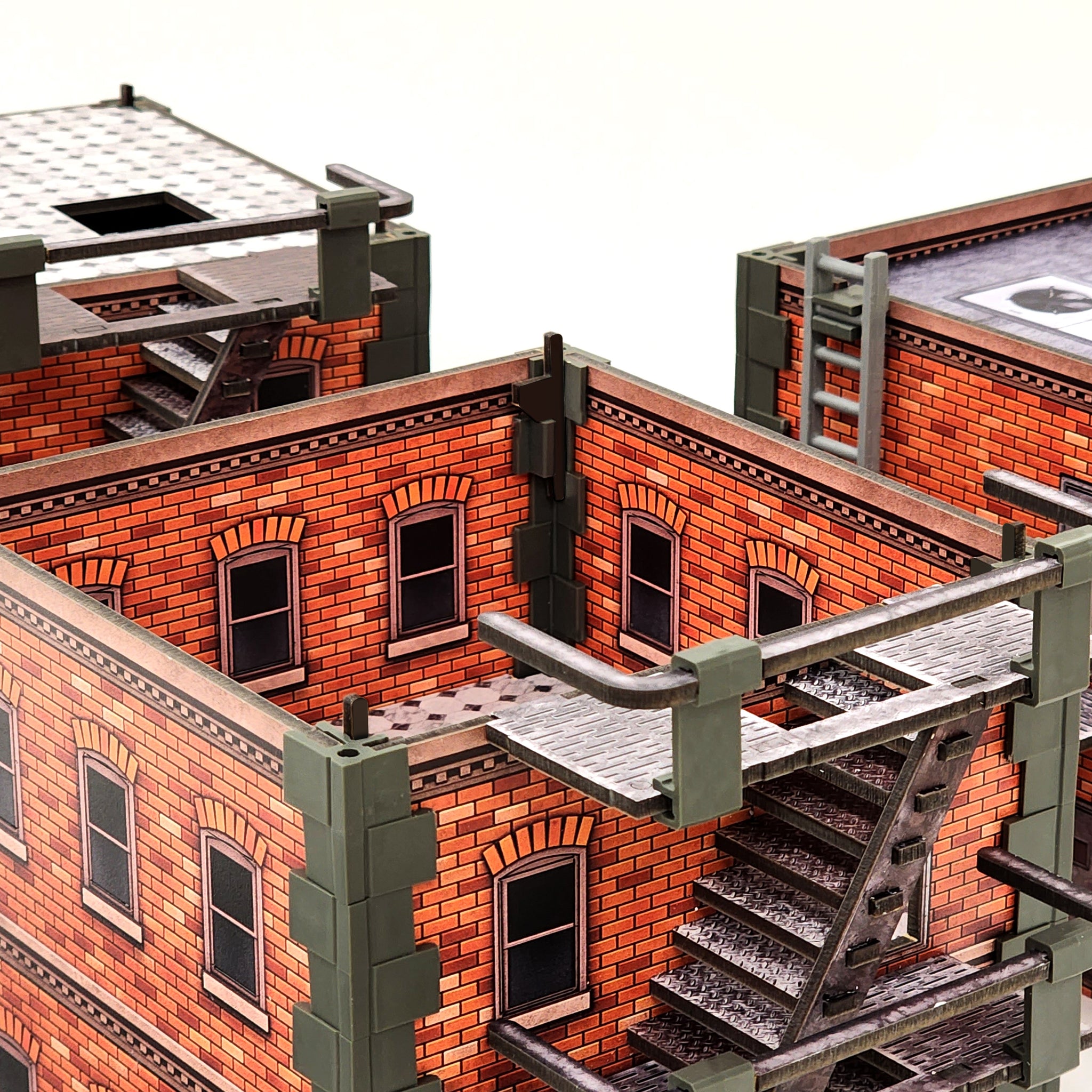 Metropolis Cityscape: Six-Story Brick High Rise