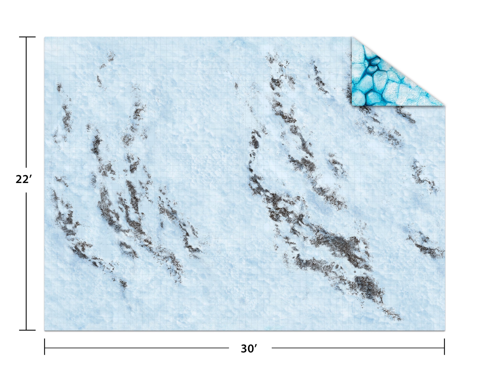 22x30" Adventure GRID Mat - Ice Floe / Frozen Tundra