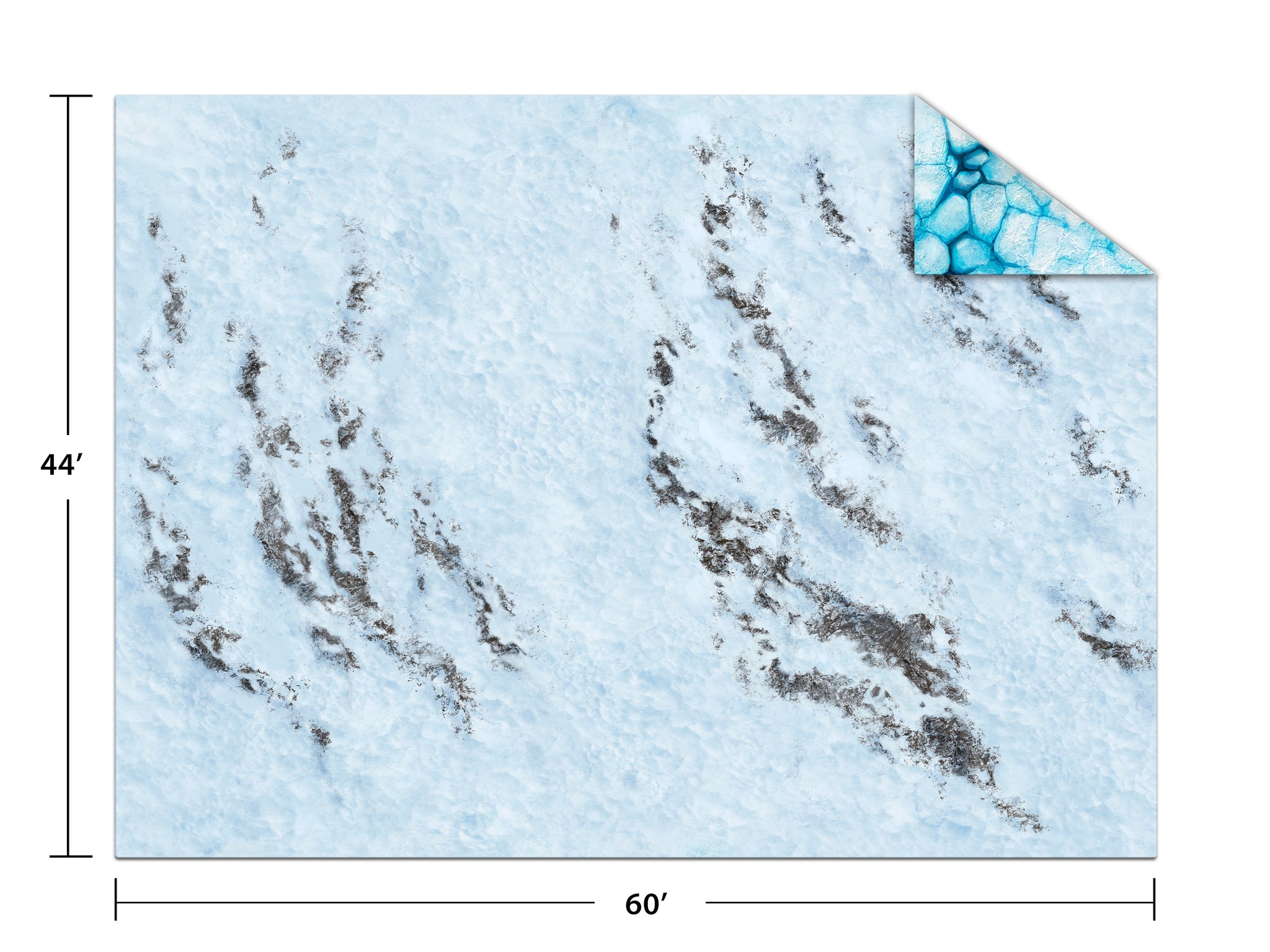 44x60" Game Mat - Ice Floe / Frozen Tundra