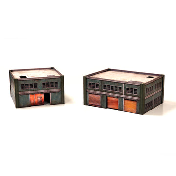 Metropolis Cityscape: Medium Square and Large Rectangle Steel Buildings